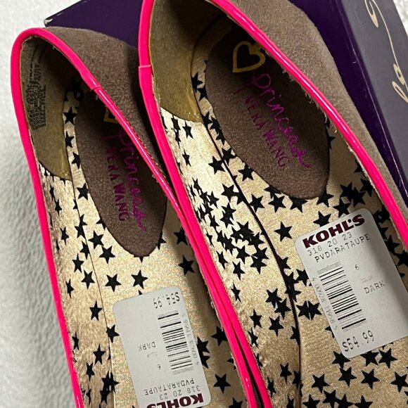 PRINCESS VERA WANG Sz 6 Dara Taupe & Pink‎ Ballet Flats Womens Slip On Shoes S02 - Picture 5 of 7